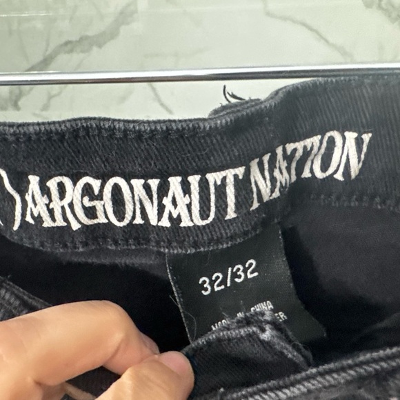 Argonaut Nation Black Moto Distressed Skinny Jeans - Size 32x32 Streetwear Gold - Picture 1 of 6